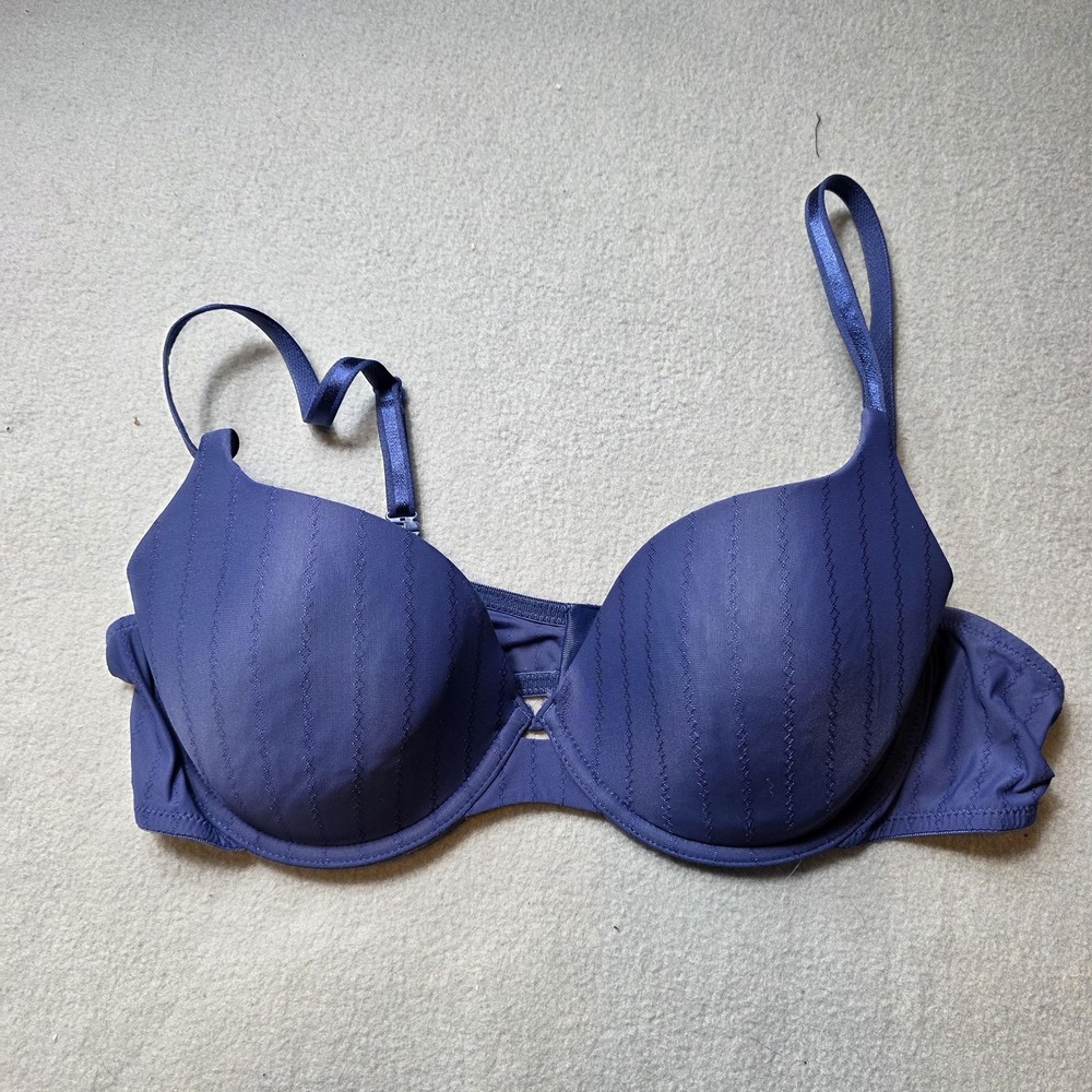 Vassarette Bra 38B Blue Underwire Lightly‎ Lined T-Shirt Convertible
